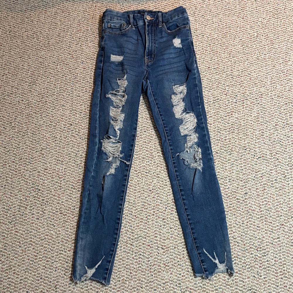 Aeropostale Ripped Blue Skinny Jeans